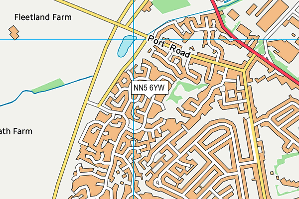 NN5 6YW map - OS VectorMap District (Ordnance Survey)