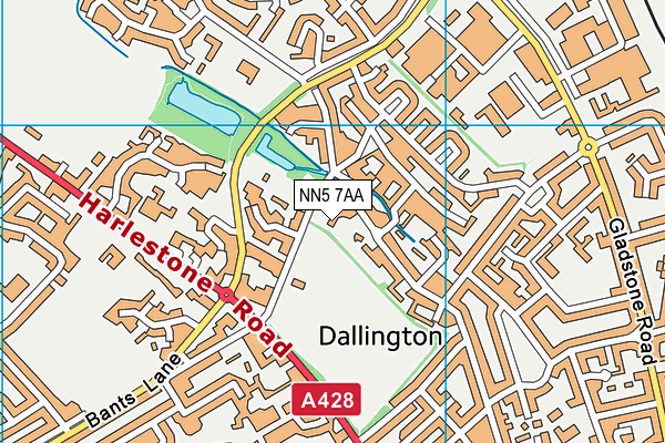 Dallington Lawn Tennis Club map (NN5 7AA) - OS VectorMap District (Ordnance Survey)