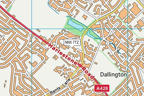 Dallington Fitness map (NN5 7TZ) - OS VectorMap District (Ordnance Survey)