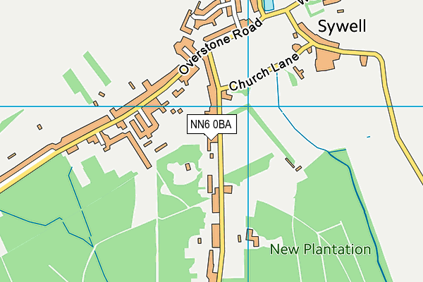NN6 0BA map - OS VectorMap District (Ordnance Survey)