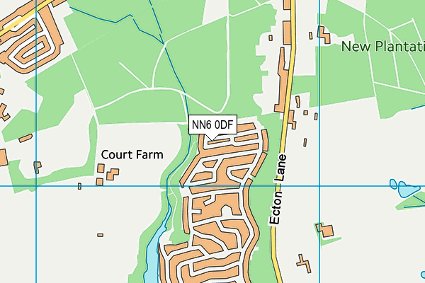 NN6 0DF map - OS VectorMap District (Ordnance Survey)