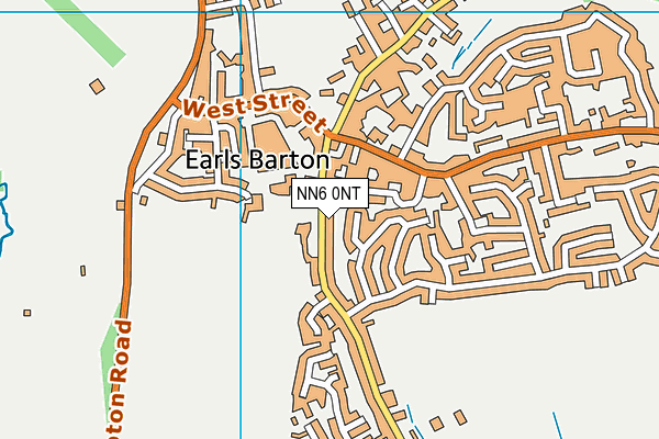 Earls Barton Bowls & Tennis Club map (NN6 0NT) - OS VectorMap District (Ordnance Survey)