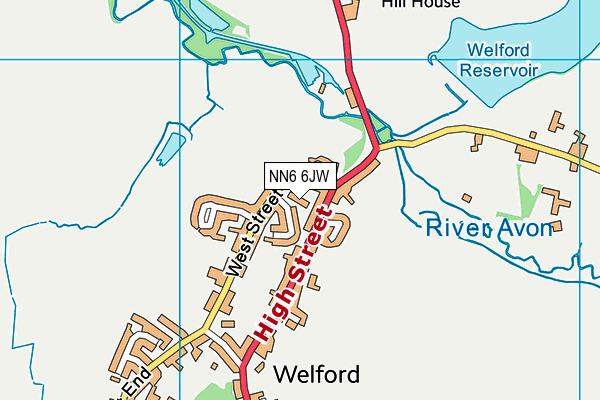 NN6 6JW map - OS VectorMap District (Ordnance Survey)