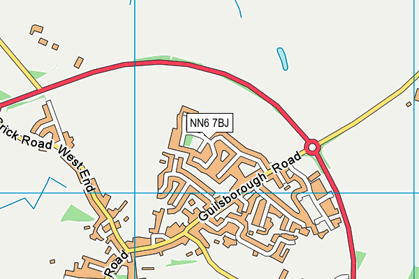 NN6 7BJ map - OS VectorMap District (Ordnance Survey)