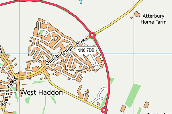 NN6 7DB map - OS VectorMap District (Ordnance Survey)
