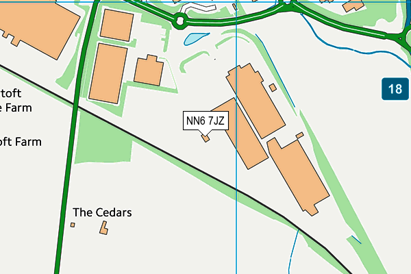 NN6 7JZ map - OS VectorMap District (Ordnance Survey)