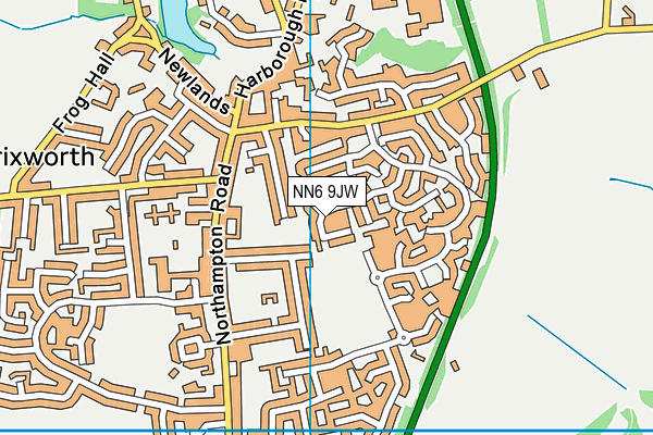 NN6 9JW map - OS VectorMap District (Ordnance Survey)