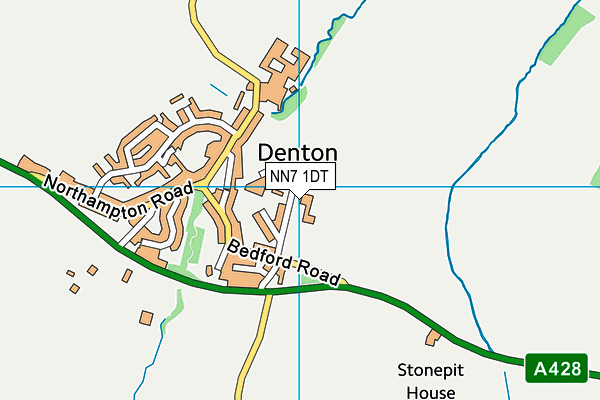 Denton Primary School map (NN7 1DT) - OS VectorMap District (Ordnance Survey)