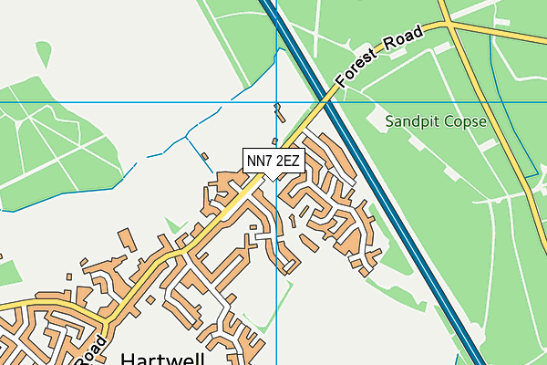 NN7 2EZ map - OS VectorMap District (Ordnance Survey)