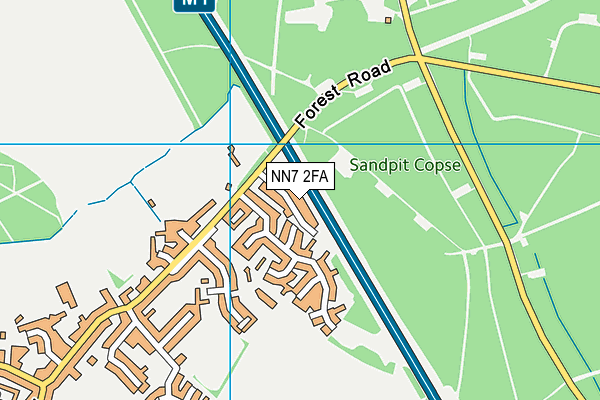 NN7 2FA map - OS VectorMap District (Ordnance Survey)