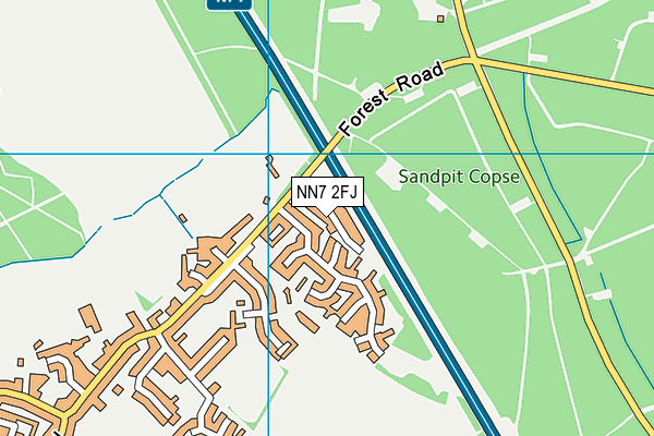 NN7 2FJ map - OS VectorMap District (Ordnance Survey)