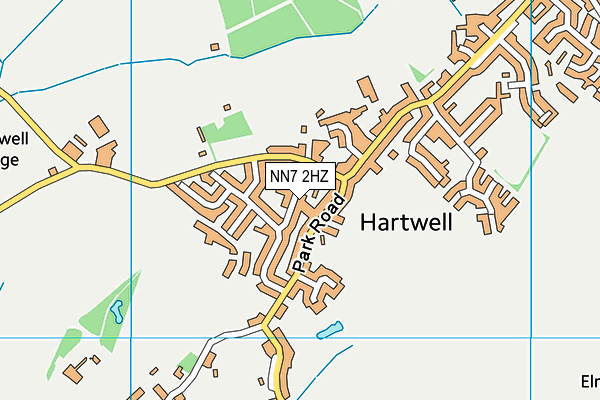 NN7 2HZ map - OS VectorMap District (Ordnance Survey)