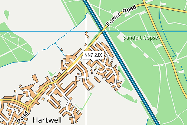 NN7 2JX map - OS VectorMap District (Ordnance Survey)
