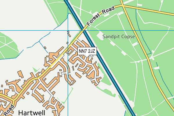 NN7 2JZ map - OS VectorMap District (Ordnance Survey)