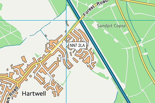 NN7 2LA map - OS VectorMap District (Ordnance Survey)
