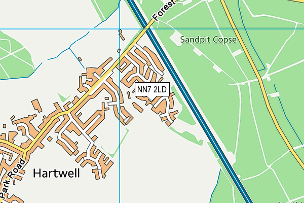 NN7 2LD map - OS VectorMap District (Ordnance Survey)