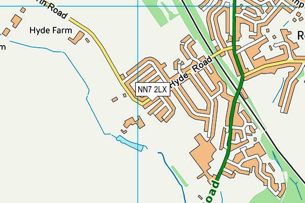 NN7 2LX map - OS VectorMap District (Ordnance Survey)