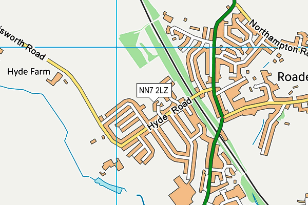 NN7 2LZ map - OS VectorMap District (Ordnance Survey)