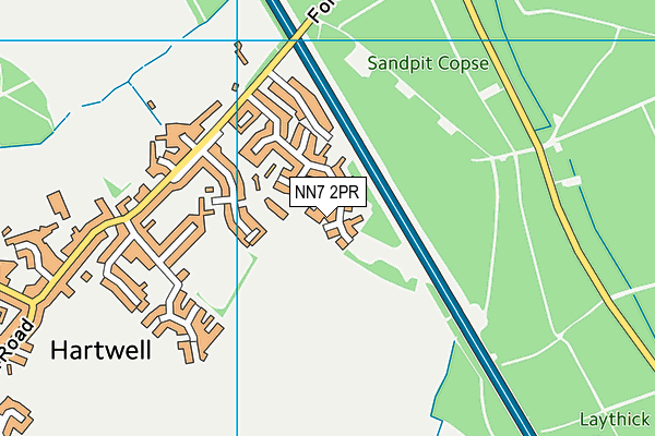 NN7 2PR map - OS VectorMap District (Ordnance Survey)