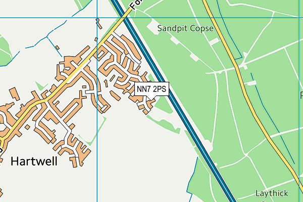 NN7 2PS map - OS VectorMap District (Ordnance Survey)