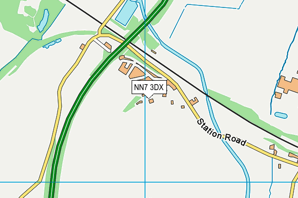 NN7 3DX map - OS VectorMap District (Ordnance Survey)