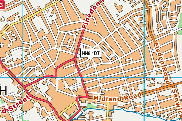NN8 1DT map - OS VectorMap District (Ordnance Survey)