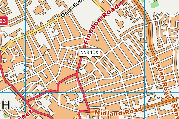 NN8 1DX map - OS VectorMap District (Ordnance Survey)