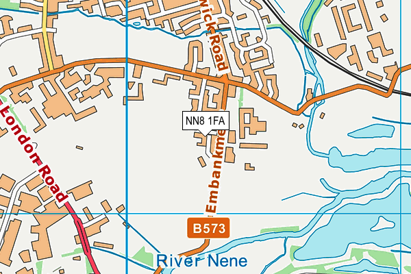 NN8 1FA map - OS VectorMap District (Ordnance Survey)