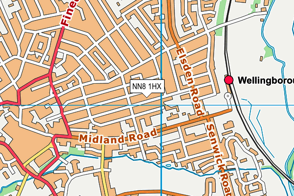 NN8 1HX map - OS VectorMap District (Ordnance Survey)
