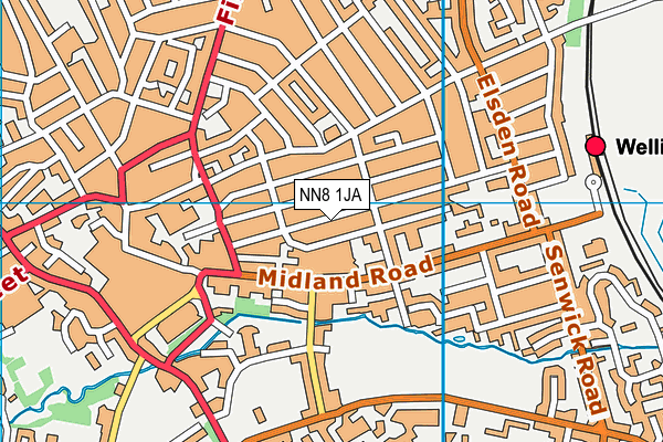 NN8 1JA map - OS VectorMap District (Ordnance Survey)