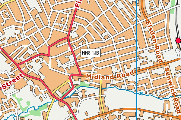 NN8 1JB map - OS VectorMap District (Ordnance Survey)