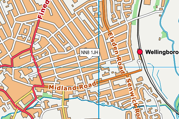 NN8 1JH map - OS VectorMap District (Ordnance Survey)