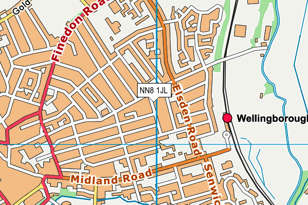 NN8 1JL map - OS VectorMap District (Ordnance Survey)
