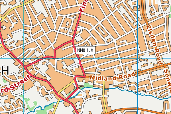 NN8 1JX map - OS VectorMap District (Ordnance Survey)