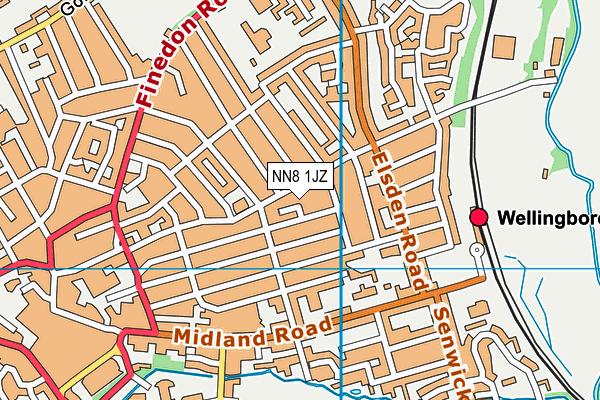 NN8 1JZ map - OS VectorMap District (Ordnance Survey)