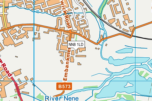 Old Wellingburian Sports Ground map (NN8 1LD) - OS VectorMap District (Ordnance Survey)