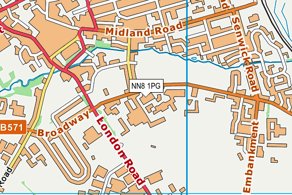 NN8 1PG map - OS VectorMap District (Ordnance Survey)
