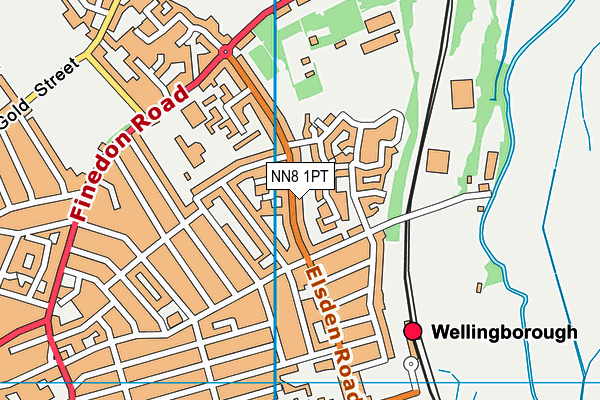 NN8 1PT map - OS VectorMap District (Ordnance Survey)