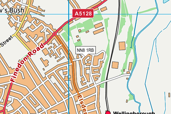 NN8 1RB map - OS VectorMap District (Ordnance Survey)