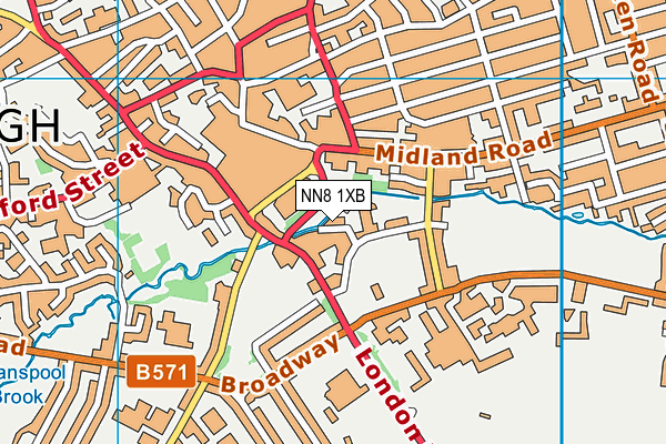 NN8 1XB map - OS VectorMap District (Ordnance Survey)