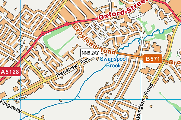 NN8 2AY map - OS VectorMap District (Ordnance Survey)