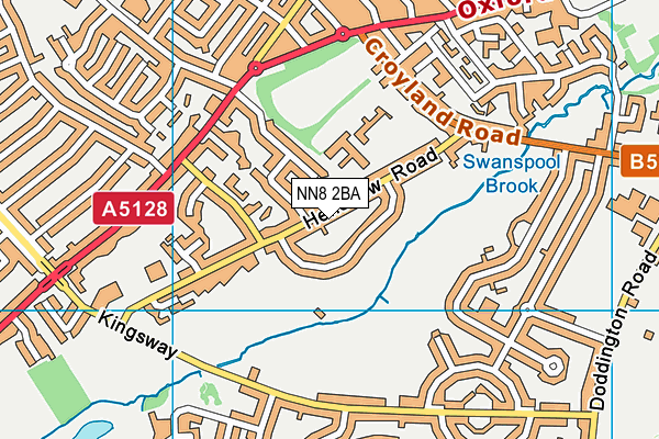 NN8 2BA map - OS VectorMap District (Ordnance Survey)