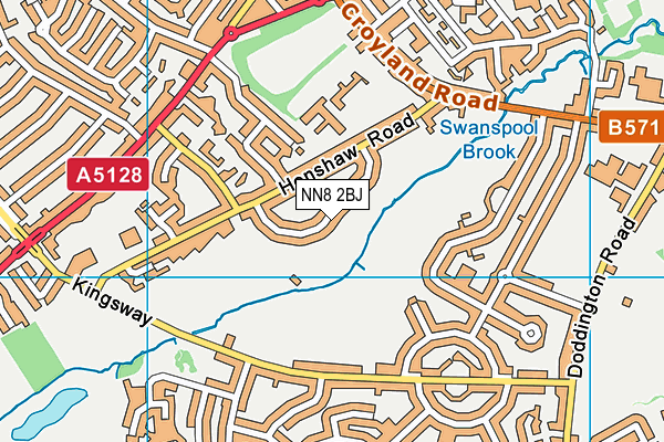 NN8 2BJ map - OS VectorMap District (Ordnance Survey)