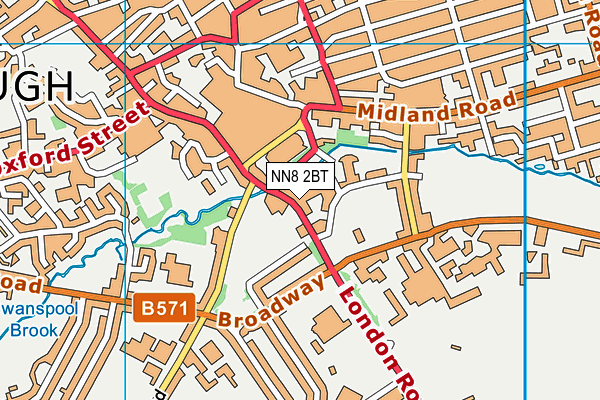NN8 2BT map - OS VectorMap District (Ordnance Survey)