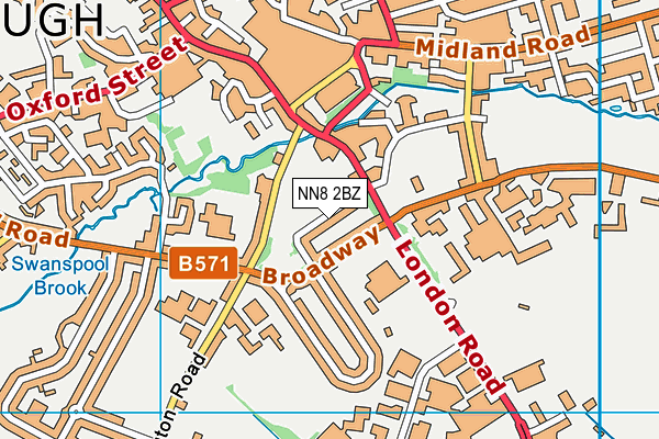 NN8 2BZ map - OS VectorMap District (Ordnance Survey)