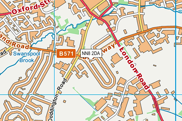 NN8 2DA map - OS VectorMap District (Ordnance Survey)