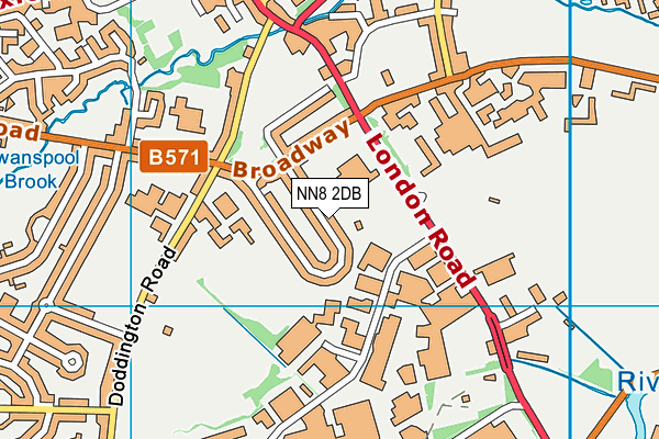 NN8 2DB map - OS VectorMap District (Ordnance Survey)