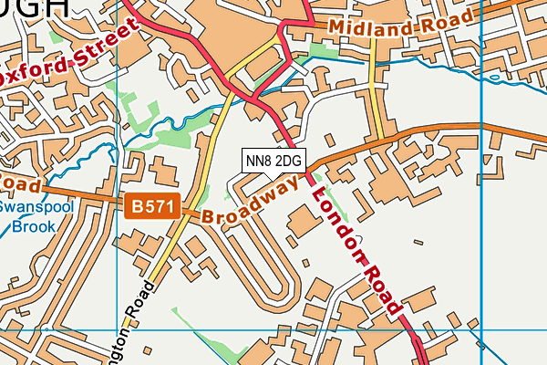 NN8 2DG map - OS VectorMap District (Ordnance Survey)