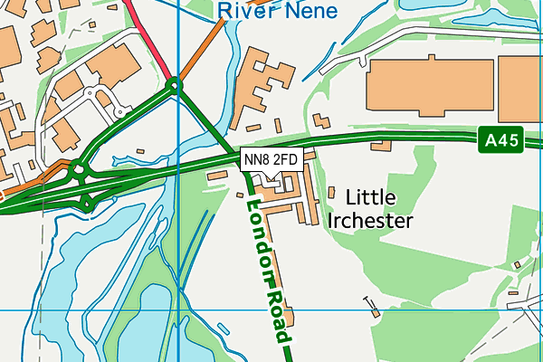 NN8 2FD map - OS VectorMap District (Ordnance Survey)