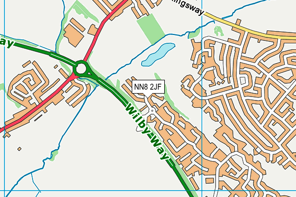 NN8 2JF map - OS VectorMap District (Ordnance Survey)